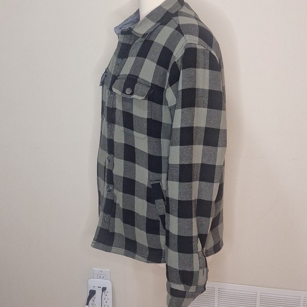 Tailor Vintage Men's M Shacket Sherpa Lined Buffalo Plaid Green Mistletoe - Picture 4 of 10